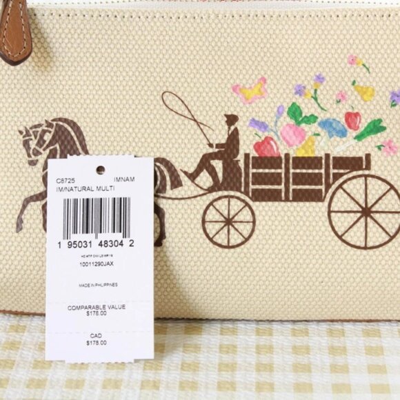 Coach Large Wristlet 19 With Dreamy Veggie Horse and Carriage - Picture 1 of 4